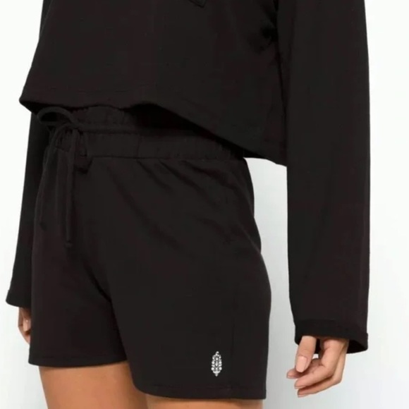 Free People Tops - Free People - SUNNY 2 PIECE SWEAT SHIRT & SHORTS SET, Color: Black, Size: S